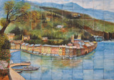 old port wall tile mural
