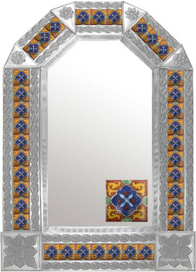 mexican old world natural tin mirror