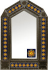 tin mirror with coffee arch frame and colonial tile