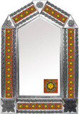 tin mirror with Mexican tiles