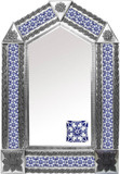 tin mirror with old European tiles