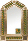 tin mirror with copper frame with mexican colonial hacienda tile