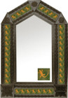 tin mirror with coffee arch frame and mexican colonial hacienda tile