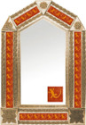 tin mirror with copper frame with mexican Spanish tile