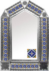 tin mirror with mexican old European tiles