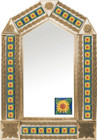 tin mirror with copper frame with mexican San Miguel de Allende tile