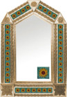 tin mirror with copper frame with mexican Rustica House tile