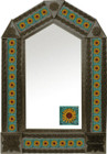 tin mirror with coffee arch frame and mexican Rustica House tile