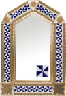 tin mirror with copper frame with Mexican tile