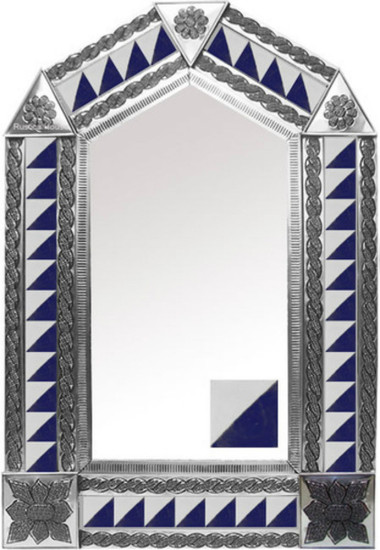 tin mirror with mexican classic colonial tiles