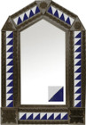 tin mirror with coffee arch frame and mexican classic colonial tile