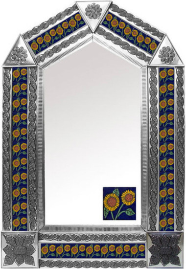 tin mirror with mexican Guanajuato tiles