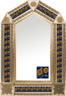 tin mirror with copper frame with mexican Guanajuato tile