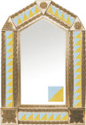tin mirror with copper frame with mexican colonial hacienda tile
