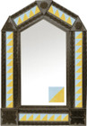 tin mirror with coffee arch frame and mexican colonial hacienda tile