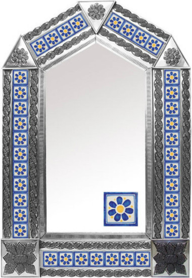 tin mirror with fabricated tiles