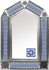 tin mirror with fabricated tiles