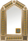 tin mirror with copper frame and produced tile