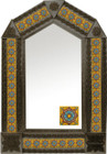 tin mirror with coffee arch frame and produced tile