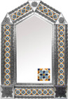 tin mirror with created tiles