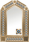 tin mirror with copper frame and created tile