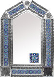tin mirror with handcrafted tiles