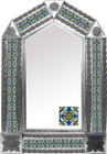 tin mirror with artisan made tiles