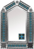 tin mirror with hand punched tiles