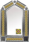 tin mirror with handmade tiles