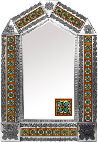 tin mirror with Guanajuato tiles