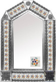 tin mirror with Spanish tiles