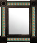 produced mexican wall mirror with tiles