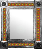mexican wall mirror with created tiles