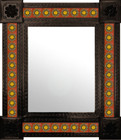 created mexican wall mirror with tiles