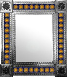 mexican wall mirror with individually made tiles