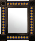individually made mexican wall mirror with tiles
