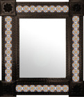 hand punched mexican wall mirror with tiles