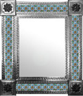 mexican wall mirror with San Miguel tiles