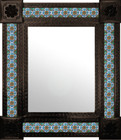 San Miguel mexican wall mirror with tiles