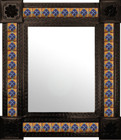 classic colonial mexican wall mirror with tiles