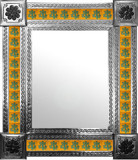 mexican wall mirror with European tiles