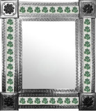 mexican wall mirror with hacienda tiles