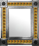 mexican mirror with conventional tiles