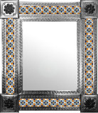 mexican mirror with handcrafted tiles