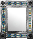 mexican wall mirror with classic tiles
