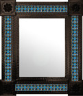 classic colonial mexican mirror decorated with tiles