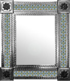 mexican mirror with colonial hacienda tiles
