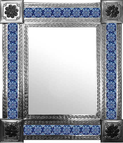 mexican mirror with hacienda tiles
