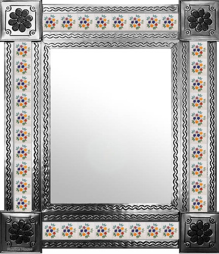 mexican mirror with colonial tiles
