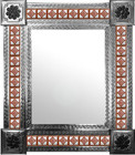 mexican mirror with rustic tiles